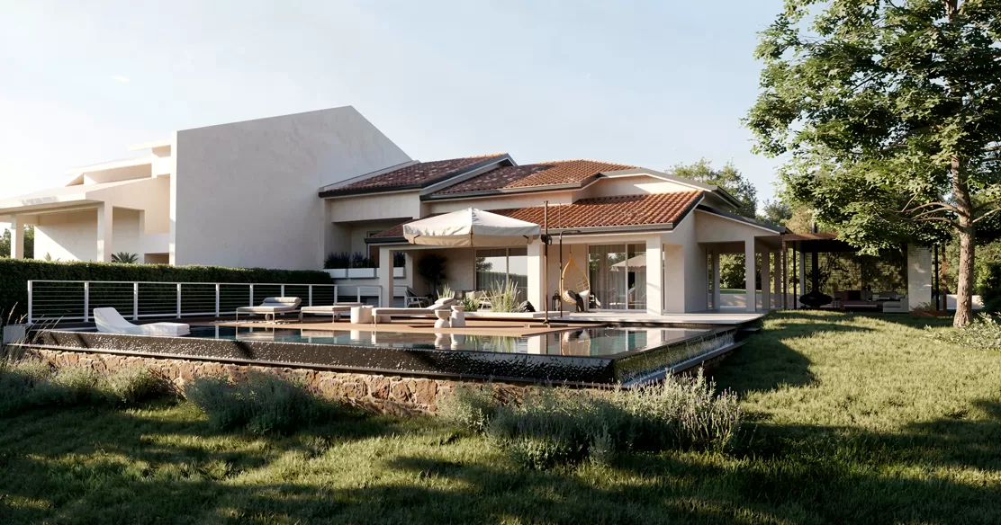 Progettazione piscina e veranda